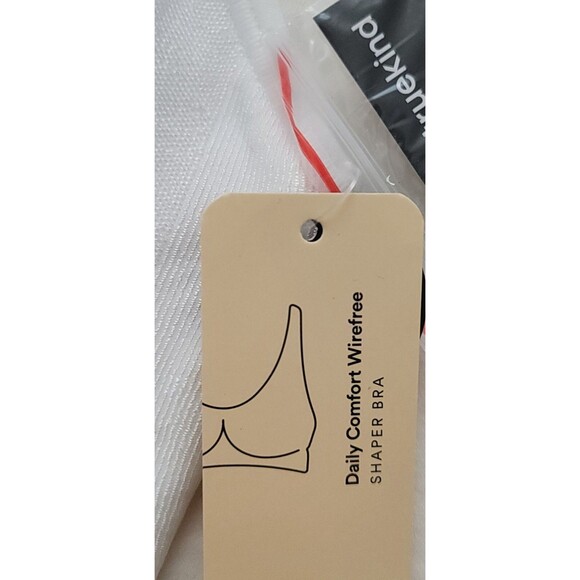 Truekind Womens Sz L Daily Comfort Wireless Shaper Bra w/ Extender White 10022 - Picture 4 of 12